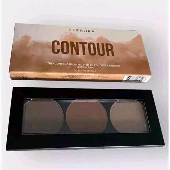 Sephora Trio Contour Face Palette - Light Medium - Full Size - Authentic -‎ NIB - Picture 4 of 5